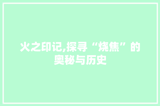 火之印记,探寻“烧焦”的奥秘与历史