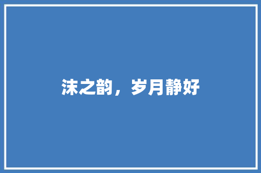 沫之韵，岁月静好