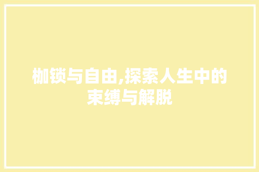 枷锁与自由,探索人生中的束缚与解脱