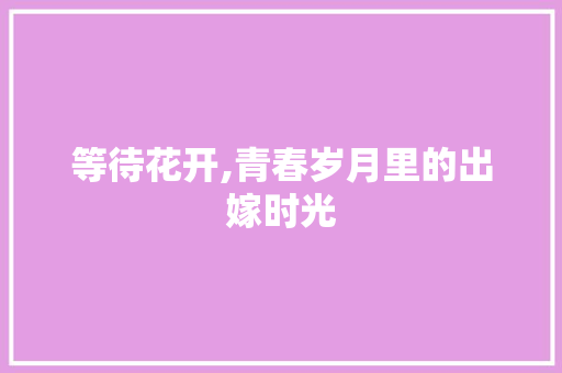等待花开,青春岁月里的出嫁时光