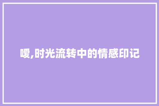 嗳,时光流转中的情感印记