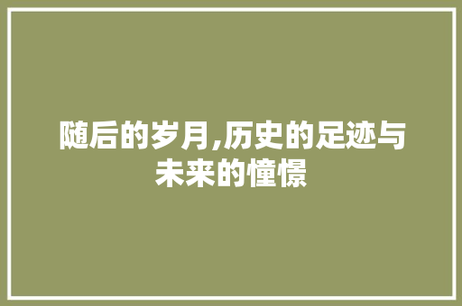 随后的岁月,历史的足迹与未来的憧憬