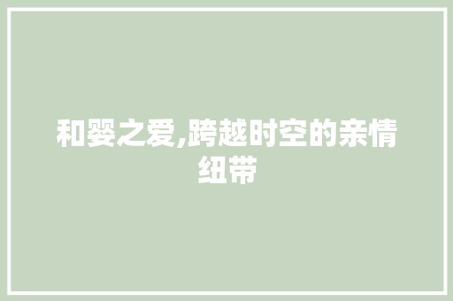 和婴之爱,跨越时空的亲情纽带
