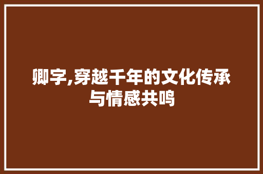 卿字,穿越千年的文化传承与情感共鸣
