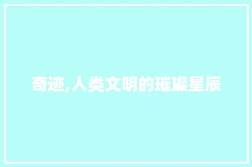 奇迹,人类文明的璀璨星辰