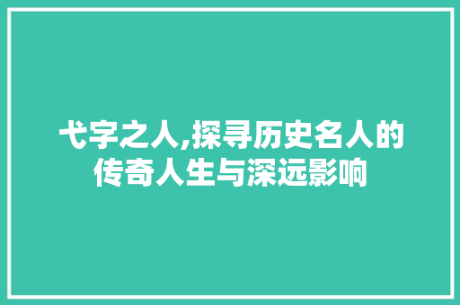 弋字之人,探寻历史名人的传奇人生与深远影响