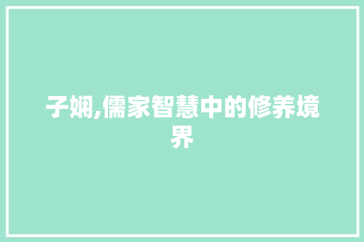 子娴,儒家智慧中的修养境界