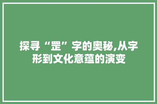 探寻“罡”字的奥秘,从字形到文化意蕴的演变