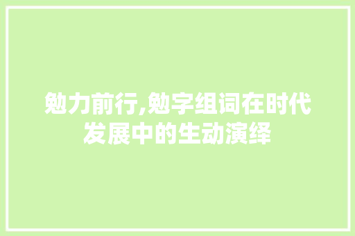勉力前行,勉字组词在时代发展中的生动演绎