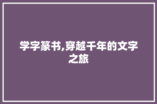 学字篆书,穿越千年的文字之旅