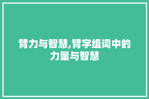 臂力与智慧,臂字组词中的力量与智慧