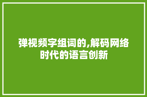 弹视频字组词的,解码网络时代的语言创新