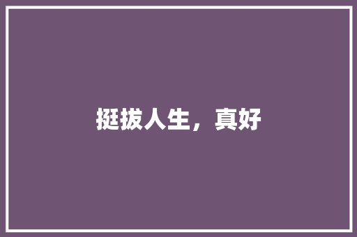 挺拔人生，真好