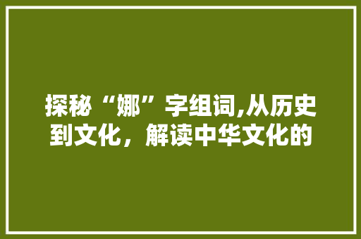 探秘“娜”字组词,从历史到文化，解读中华文化的