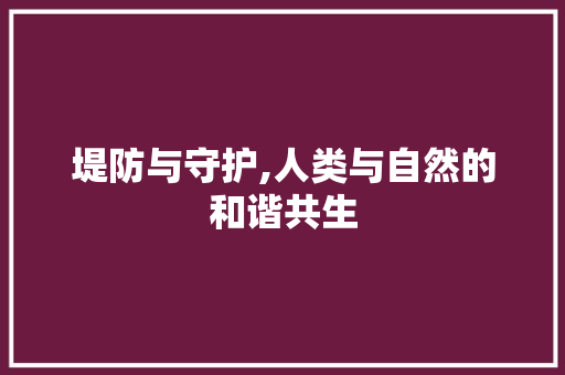 堤防与守护,人类与自然的和谐共生