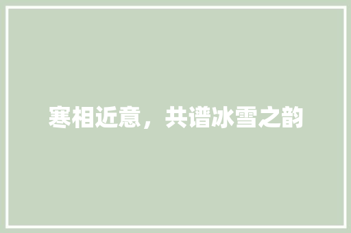 寒相近意，共谱冰雪之韵