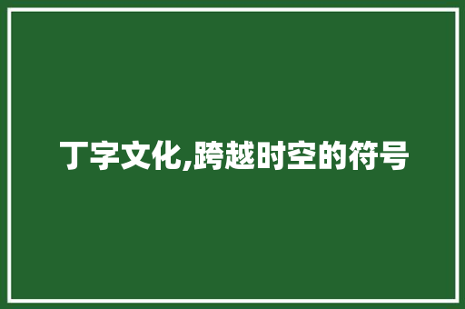 丁字文化,跨越时空的符号