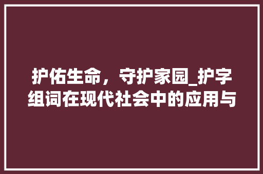 护佑生命，守护家园_护字组词在现代社会中的应用与价值