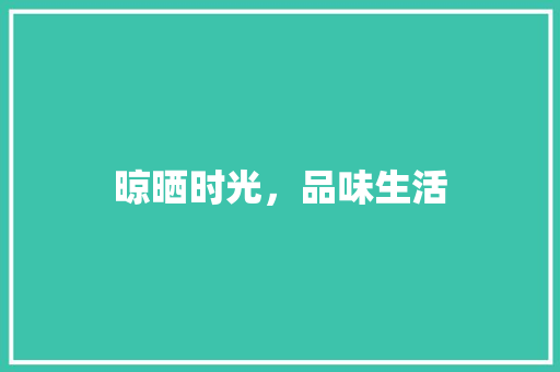晾晒时光，品味生活
