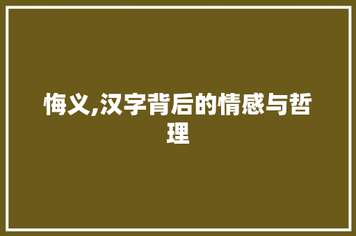 悔义,汉字背后的情感与哲理