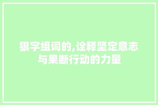 狠字组词的,诠释坚定意志与果断行动的力量