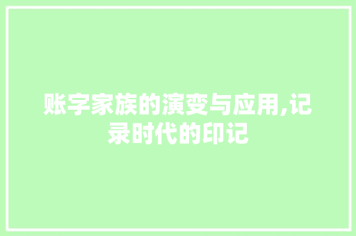 账字家族的演变与应用,记录时代的印记