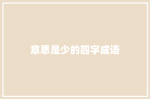 意思是少的四字成语
