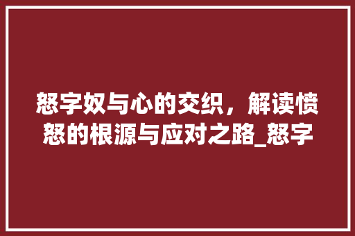 怒字奴与心的交织，解读愤怒的根源与应对之路_怒字由奴和心组成的意思