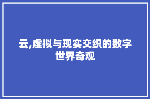 云,虚拟与现实交织的数字世界奇观