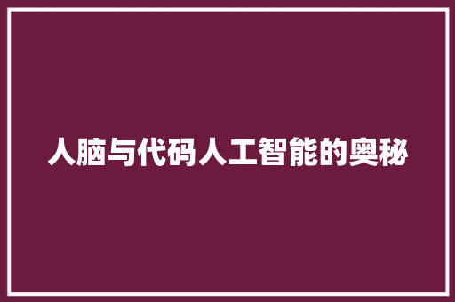 人脑与代码人工智能的奥秘